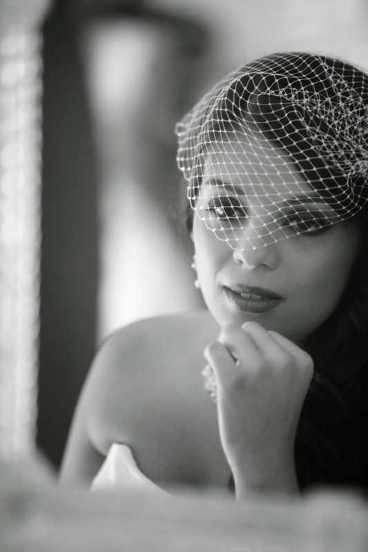 Beautiful Bride On Wedding Day In Black & White 