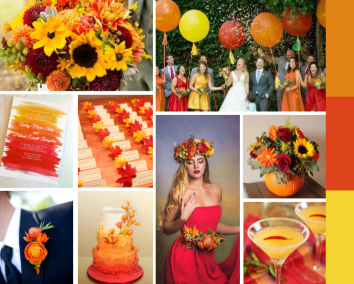 Orange Red And Yellow For A Fall Wedding