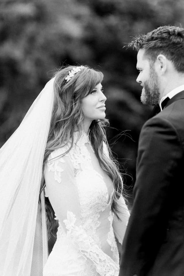 Bride and groom looking at each other during the ceremony