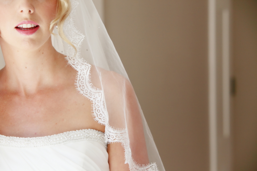 Bride wearing a veil