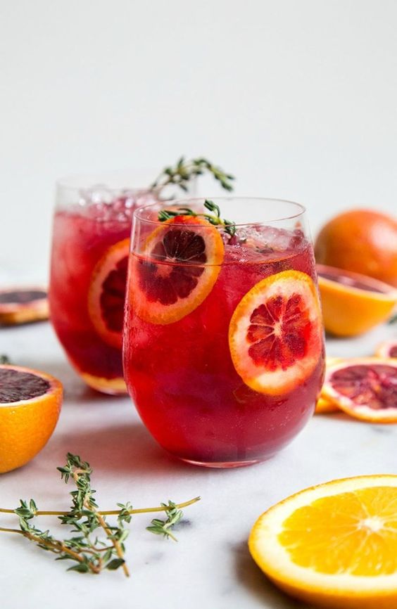 Blood Orange Elderflower Gin Cocktail