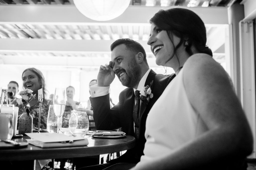 Couple during the speeches