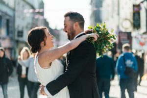 Bride & Groom during the Photoshoot on the streets of Galway City