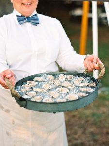 Oysters on a tray